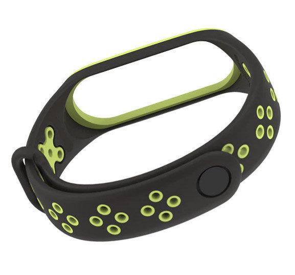 Силиконовый ремешок Primo Perfor Sport для фитнес-браслета Xiaomi Mi Band 4 Black/Green (1007373771) - фото 4