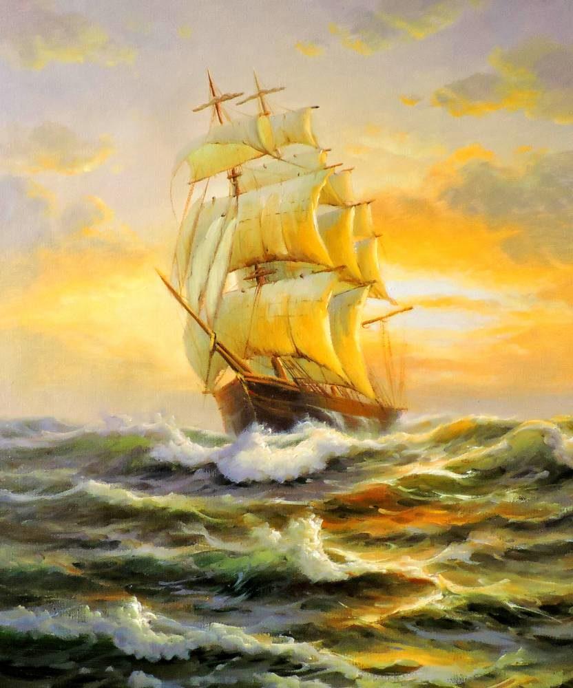 Набор алмазной мозаики Корабль в море 40x50 см (AS4532)
