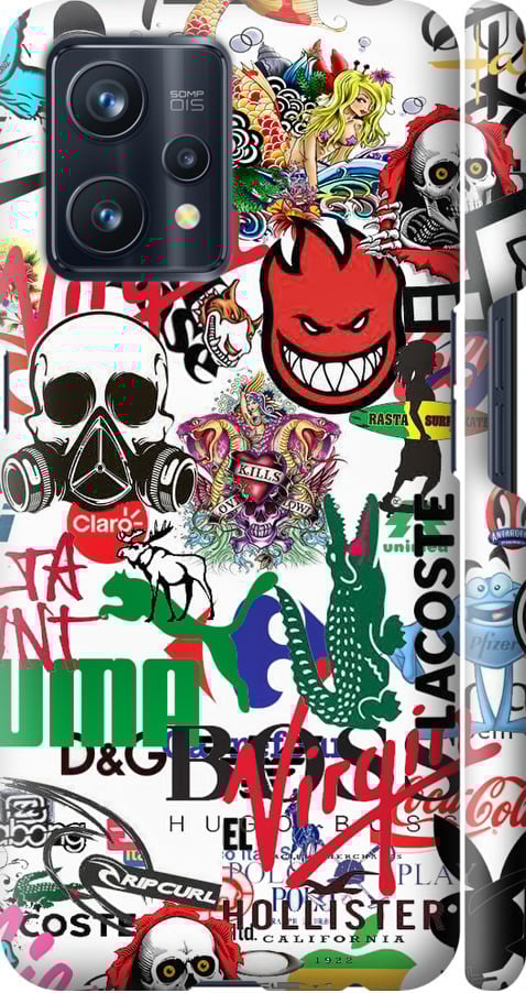 Чохол на Realme 9 Many different logos (4022m-2866-42517) Чохол на Realme 9 Many different logos (4022m-2866-42517)