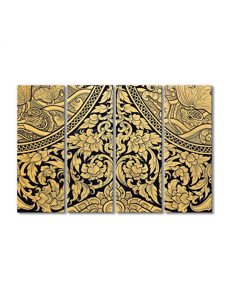 Картина модульная Позолоченный узор 4 модуля 60x90 см