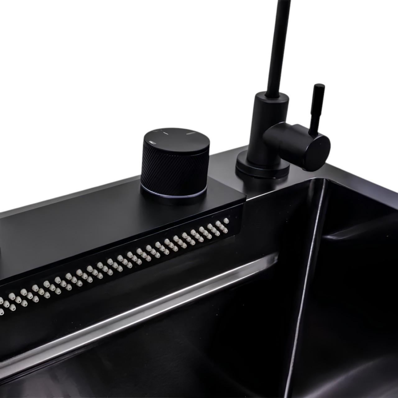 Мийка прямокутна Valeso 75х45F PVD Водоспад з шумоізоляцією чаші та краном для питної води Чорний (є268) - фото 3 Мийка прямокутна Valeso 75х45F PVD Водоспад з шумоізоляцією чаші та краном для питної води Чорний (є268) - фото 3