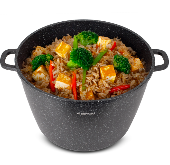 Каструля Kamille з литого алюмінію з кришкою та антипригарним покриттям 14 л (4487) - фото 3 Каструля Kamille з литого алюмінію з кришкою та антипригарним покриттям 14 л (4487) - фото 3