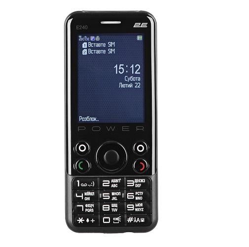 Мобільний телефон 2E E240 POWER 2,4" 2хSIM 3000 mAh Чорний (584186)