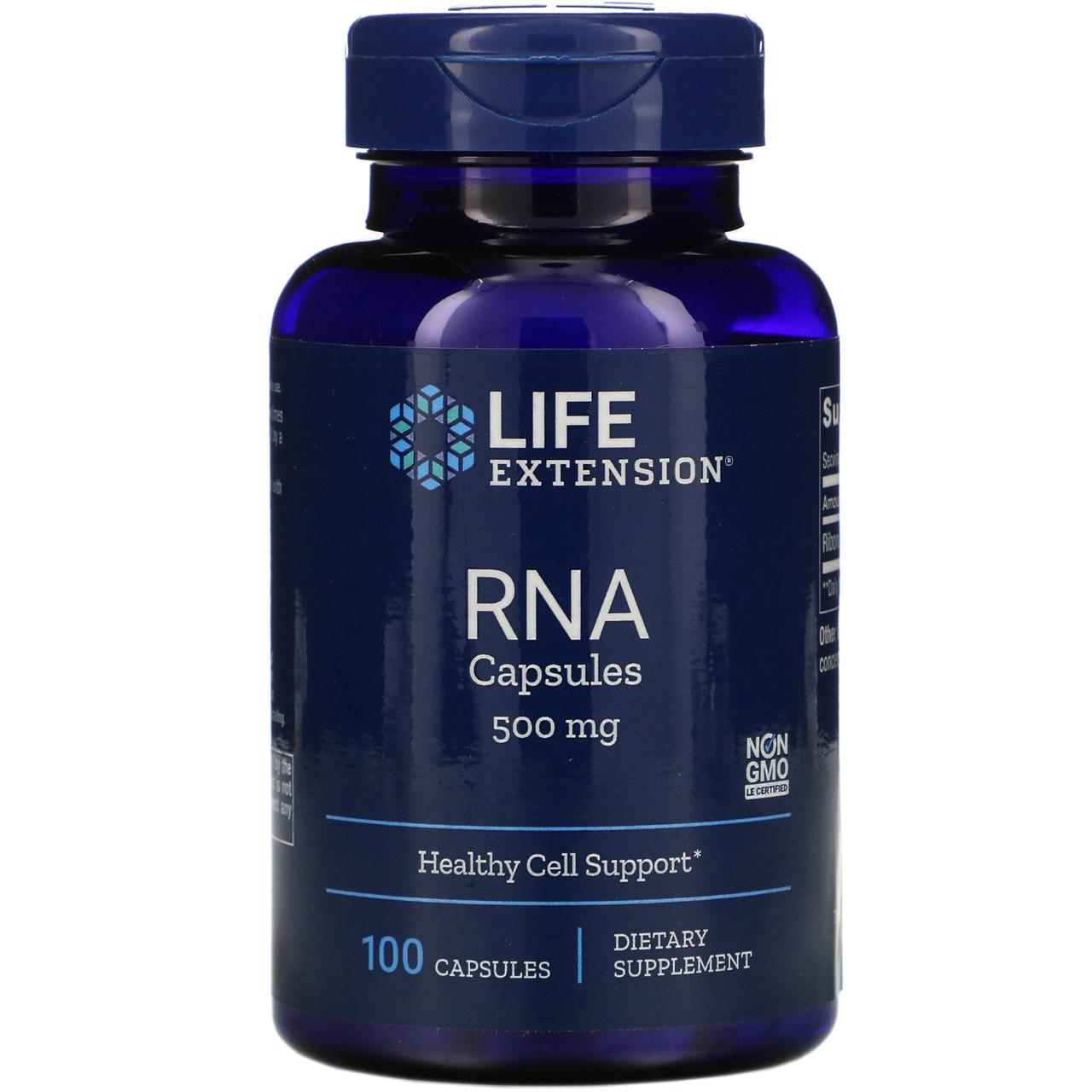 Рибонуклеїнова кислота Life Extension RNA Capsules 500 мг 100 капсул (1222729768)