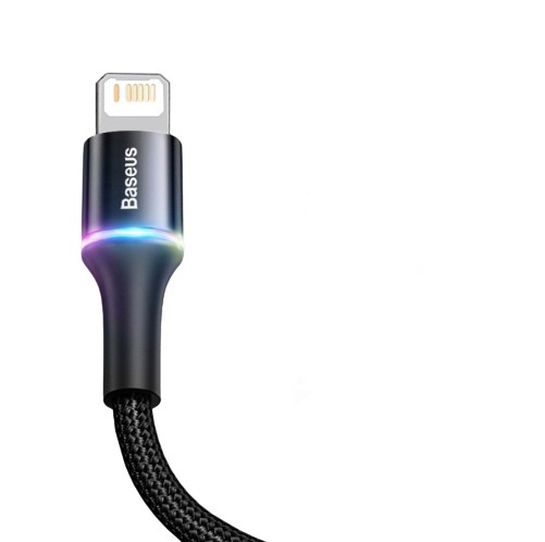 USB кабель Baseus для синхронізації і зарядки iPhone Apple Lightning з led підсвіткой 2 м Чорний - фото 2