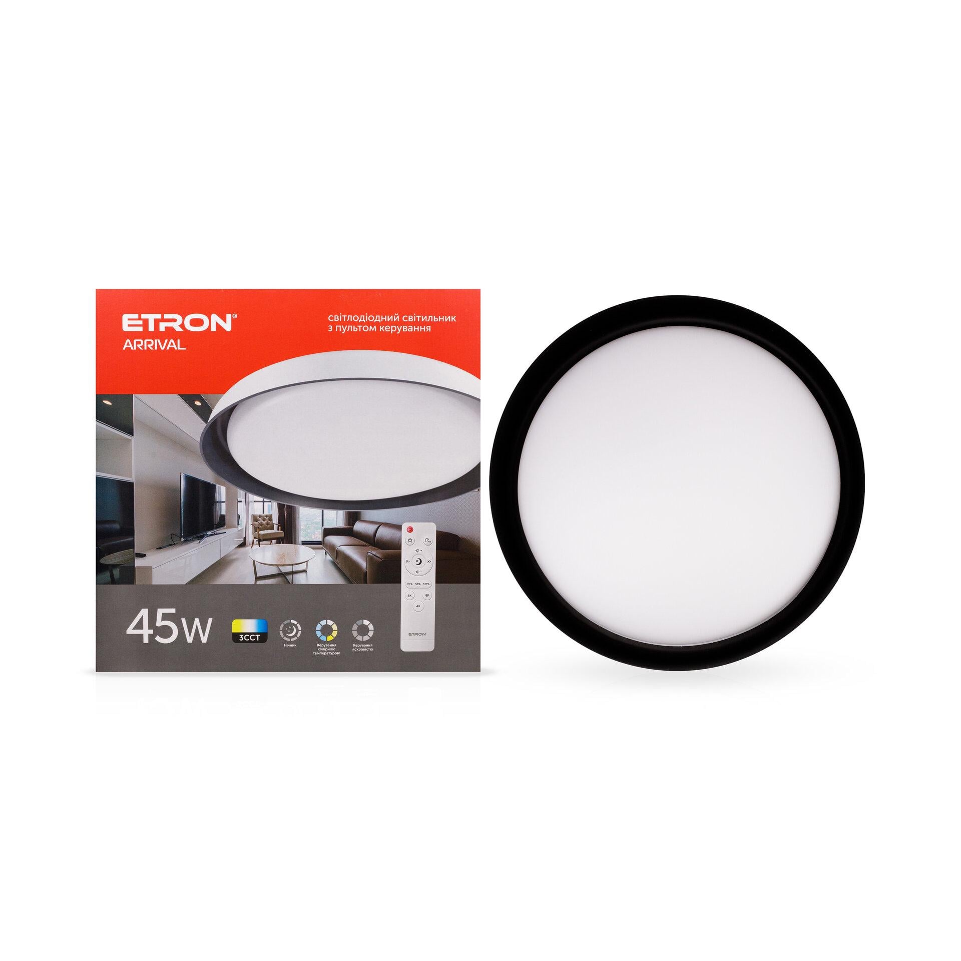 Светильник накладной ETRON Smart LED с пультом ДУ 45W 43 см (20712-е)