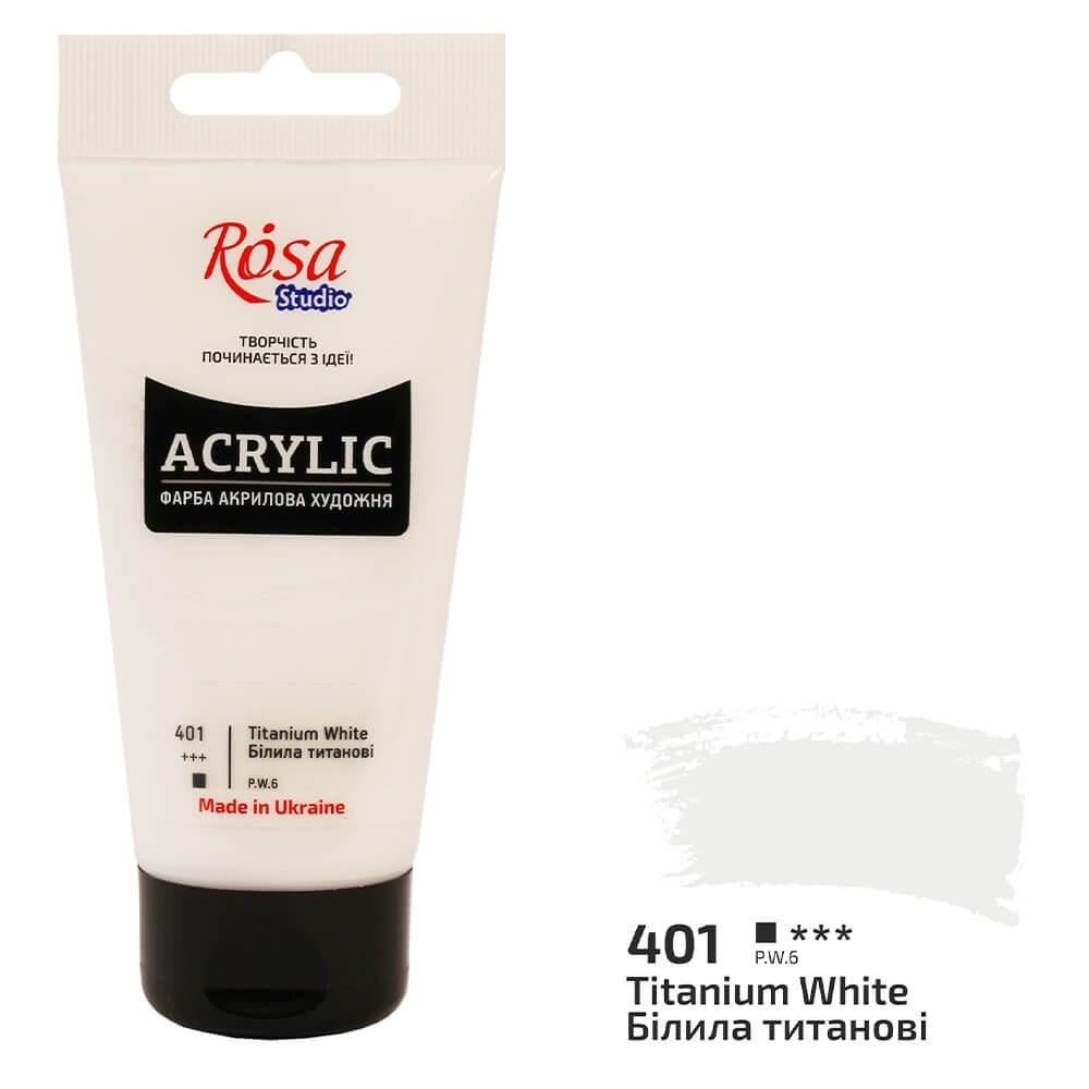Акриловая краска Rosa Studio 401 75 мл Белила титановые (32241401) - фото 1 Акриловая краска Rosa Studio 401 75 мл Белила титановые (32241401) - фото 1