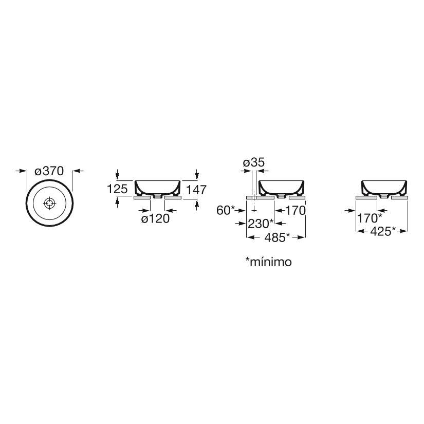 Умывальник накладной ROCA Ona A32768J000 370x370x125 мм Белый (193060) - фото 6