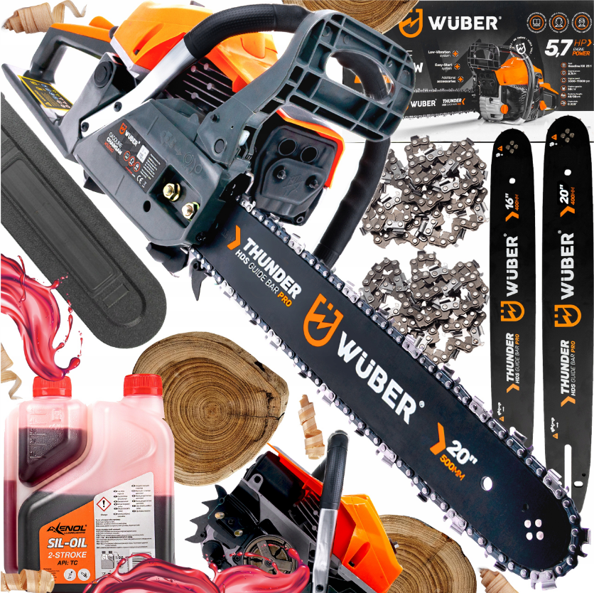 Бензопила цепная с маслом Wuber 5,7 л.с. (2244019807) - фото 6 Бензопила цепная с маслом Wuber 5,7 л.с. (2244019807) - фото 6