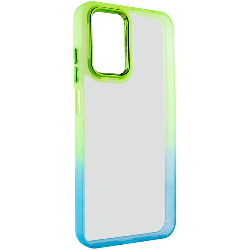 Противоударный Чехол TPU+PC Fresh sip series для Realme C67 4G Бирюзовый/Лимонный