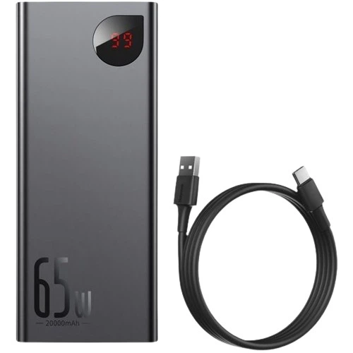 Повербанк Baseus Adaman 20000 mAh 65W 2USB/Type-C быстрая зарядка для ноутбука Черный (PPIMDA-D01) Повербанк Baseus Adaman 20000 mAh 65W 2USB/Type-C быстрая зарядка для ноутбука Черный (PPIMDA-D01)