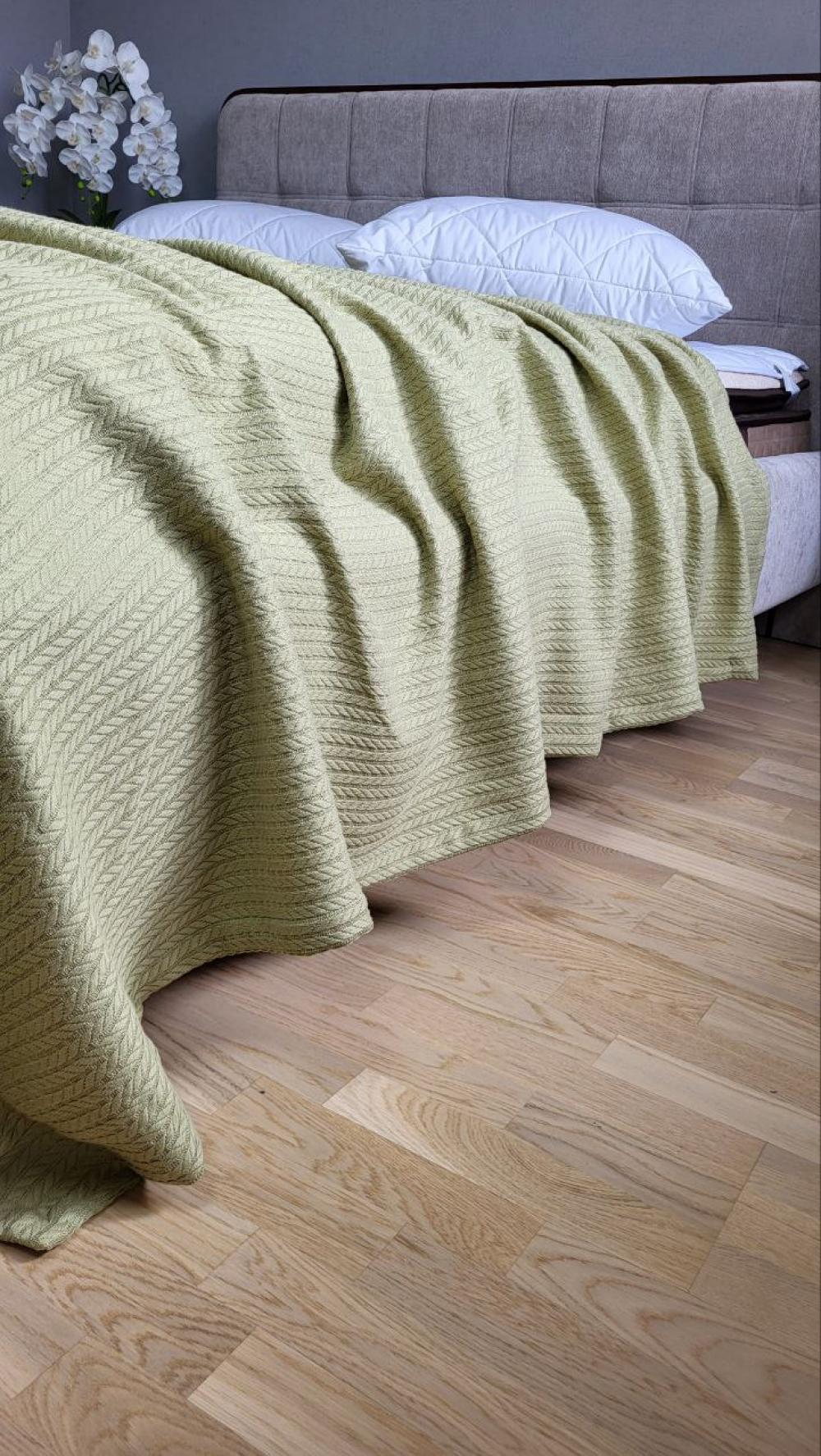 Покрывало Пике Косичка 140x220 см Нежная оливка (11216) - фото 7 Покрывало Пике Косичка 140x220 см Нежная оливка (11216) - фото 7