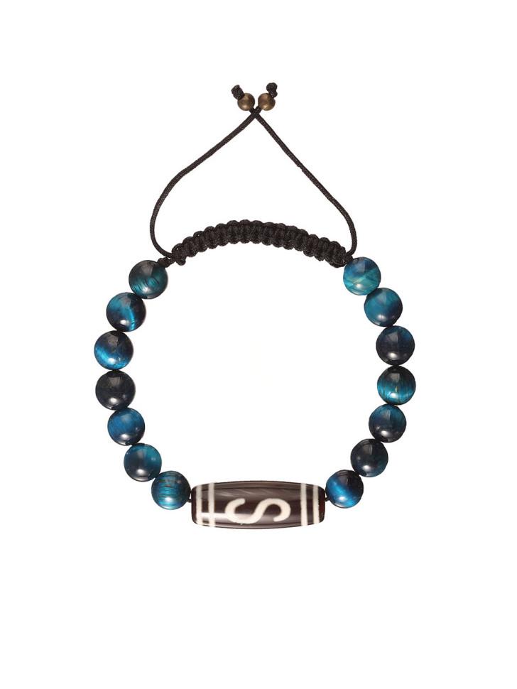 Браслет из натурального камня соколиный глаз (4688)