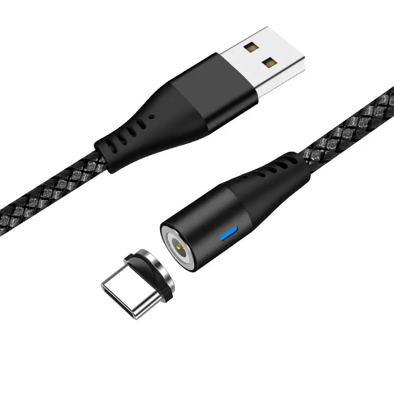 Кабель магнітний для зарядки Fonken плетений USB - Type-C 2 м Black (1896647912)