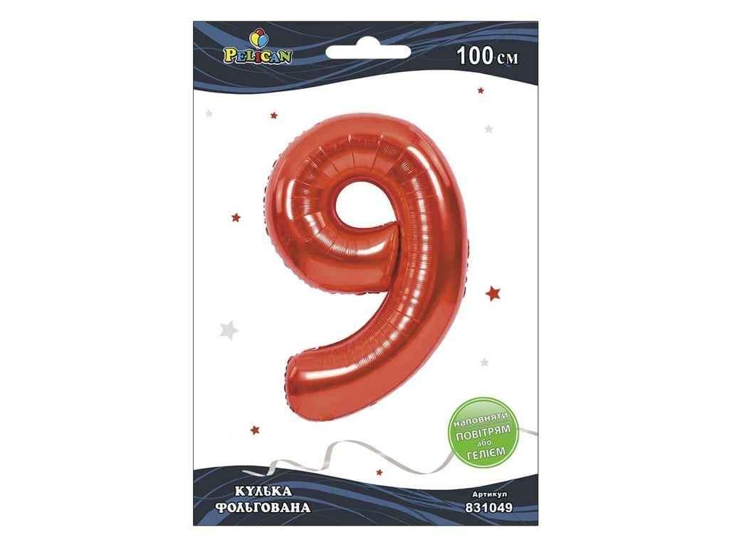 Цифра фольгированная PElican 9 100 см Красный (831049)