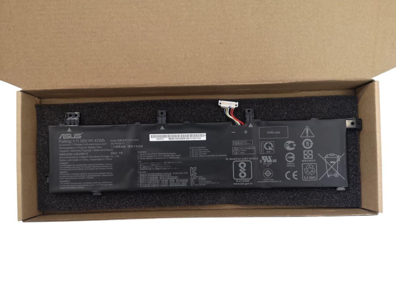 Аккумулятор для Asus VivoBook S14 S432FL/S432FA/S532FA/S532FL/0B200-03430000/C31N1843 3640 mAh 42Wh (23069988)