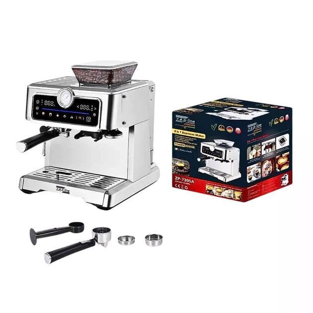 Кавомашина з кавомолкою еспресо Zepline ZP-7305A 2в1 3000 Вт з капучинатором - фото 9 Кавомашина з кавомолкою еспресо Zepline ZP-7305A 2в1 3000 Вт з капучинатором - фото 9