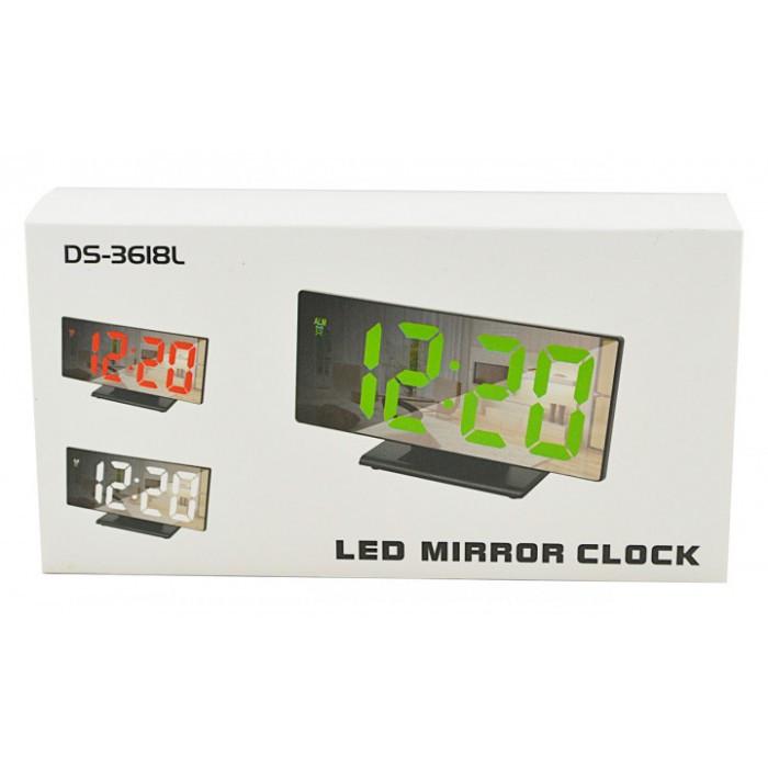 Електронний настільний дзеркальний LED годинник DS-3618L - фото 8