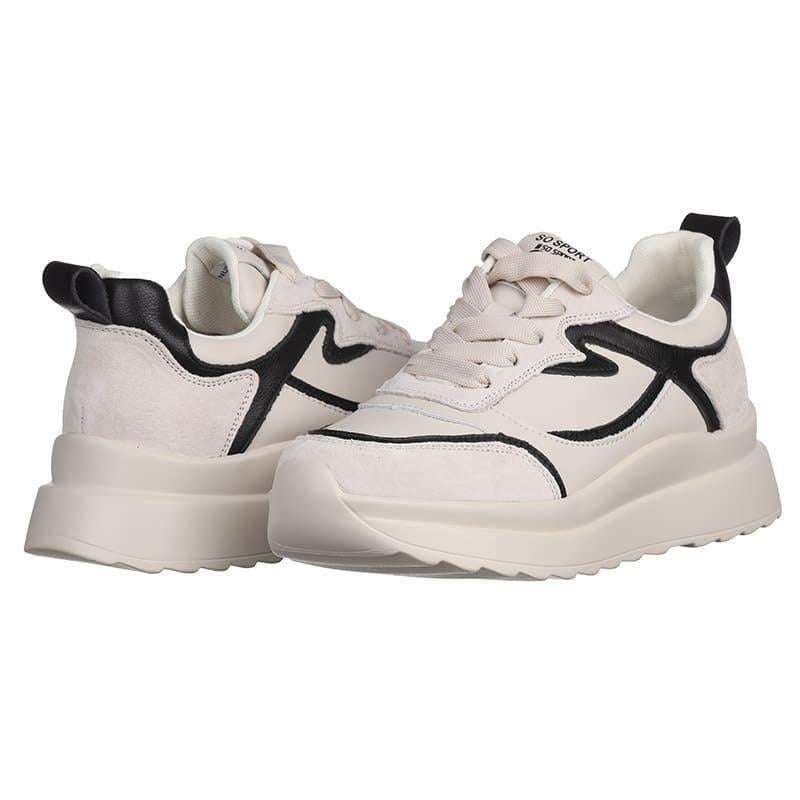 Кроссовки женские It ts MT63-6 кожаные р. 36 Бежевый (20267)