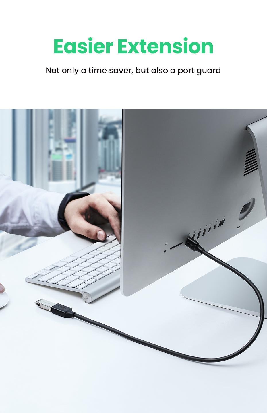 Кабель UGREEN USB 3.0 5 Гбіт/с USB-A папа на USB-A мама 1 м Чорний (10368) - фото 8 Кабель UGREEN USB 3.0 5 Гбіт/с USB-A папа на USB-A мама 1 м Чорний (10368) - фото 8