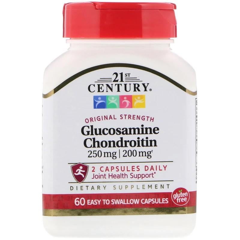 Для суставов и связок 21st Century Glucosamine/Chondroitin Strength 250 мг/200 мг 60 капсул