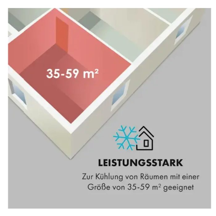 Кондиционер напольный KLARSTEIN Kraftwerk Smart 12K 3в1 3,4 кВт (26255562) - фото 5 Кондиционер напольный KLARSTEIN Kraftwerk Smart 12K 3в1 3,4 кВт (26255562) - фото 5