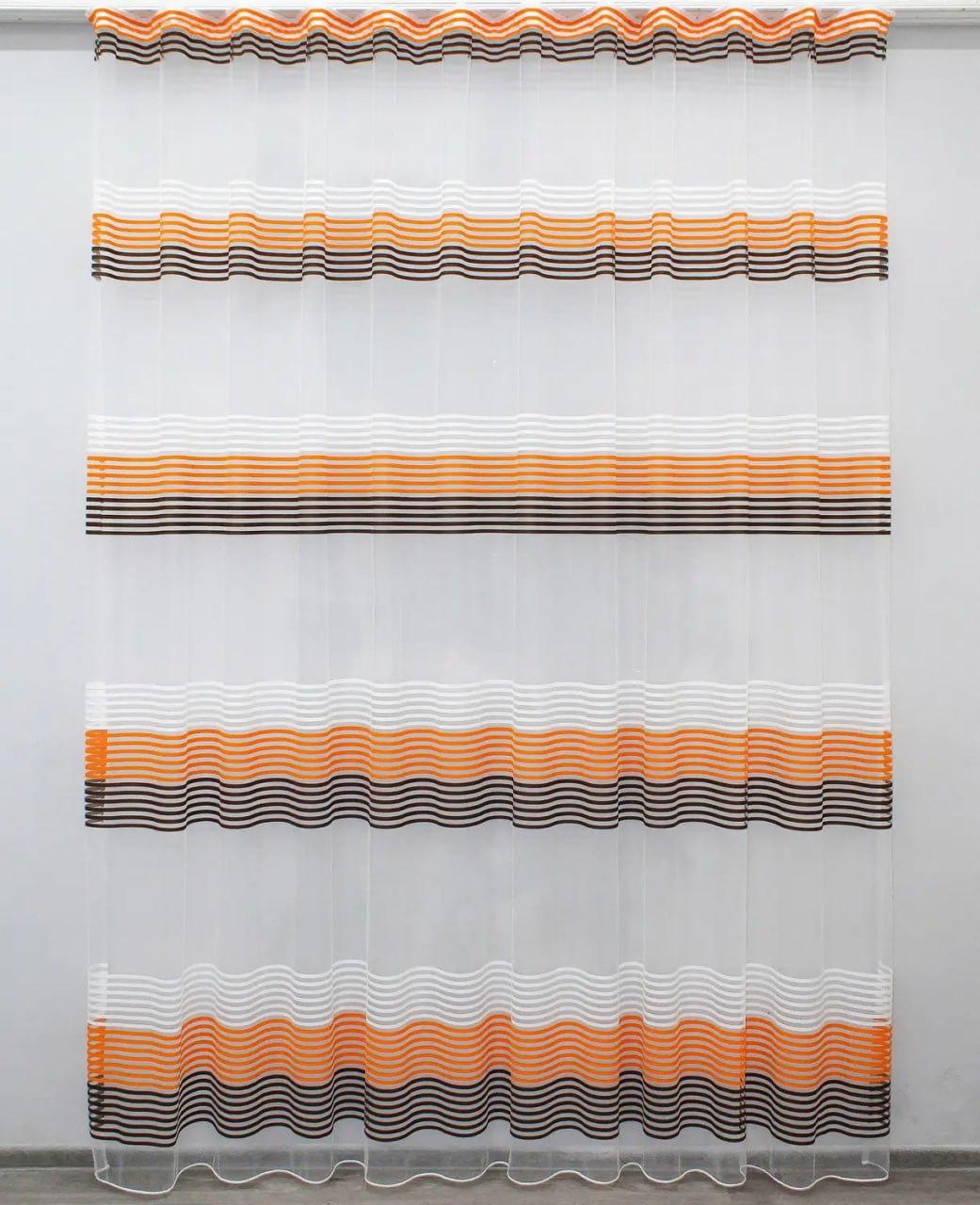 Тюль в гостиную на фатине 300x270 см Оранжевый (tul-943т-5)