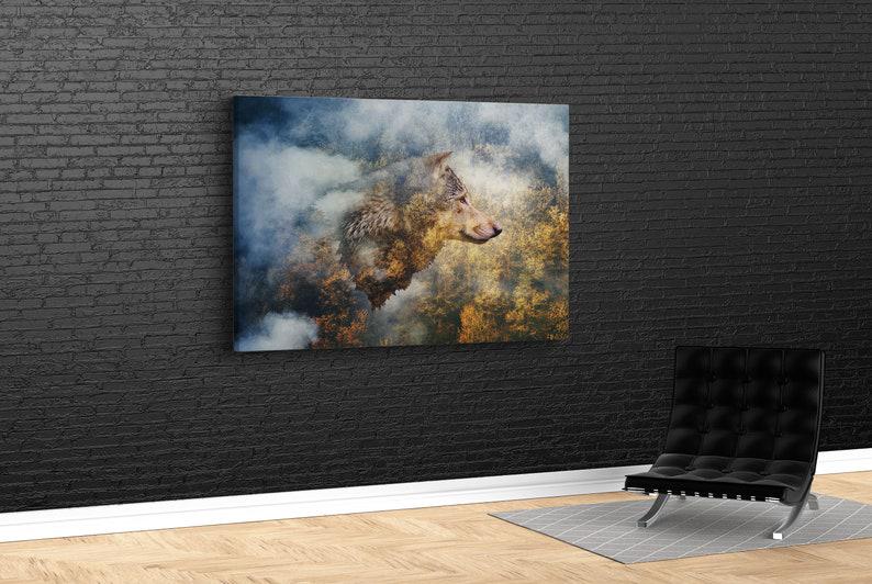 Картина для интерьера Волк 120x80 см (535)