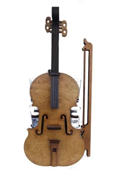 Держатель для вина и бокалов подарочный Хатинка Скрипка деревянная (CNT00012056)