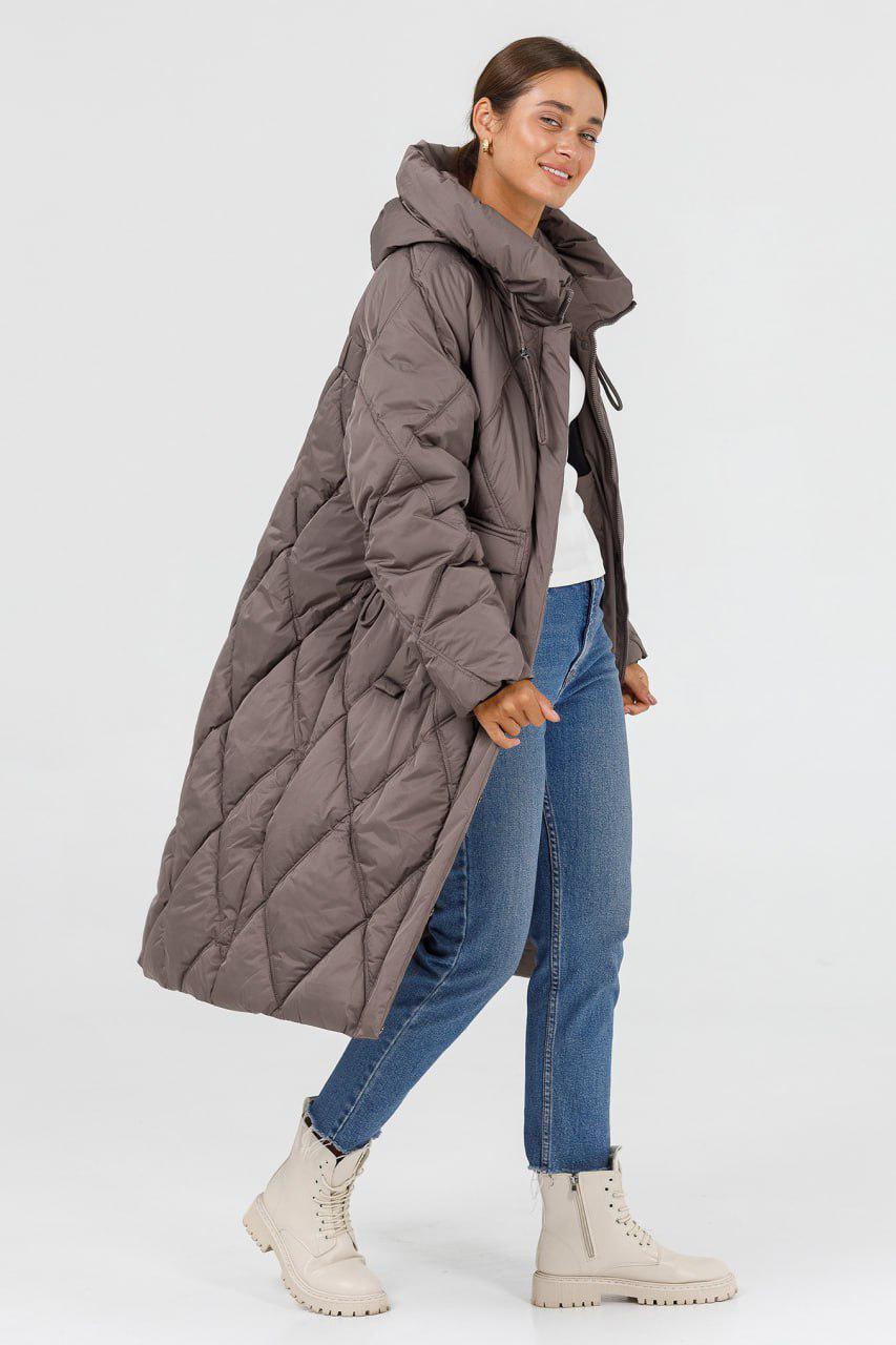 Пуховик жіночий батал Mishele р. 58 Мокко (30342\58) Пуховик жіночий батал Mishele р. 58 Мокко (30342\58)