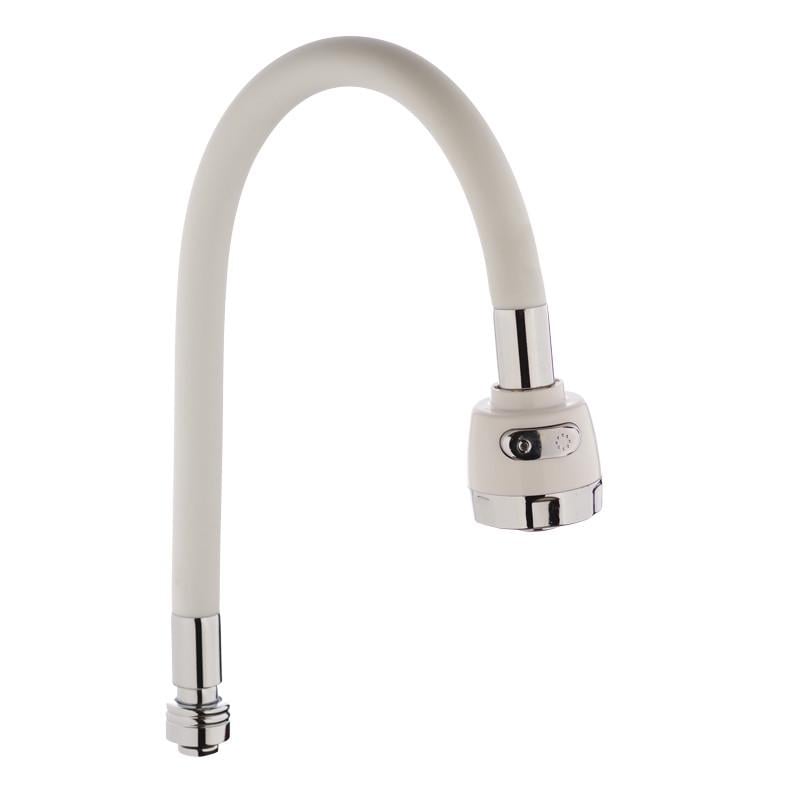 Вилив гнучкий силіконовий Zerix з двофункціональним аератором для кухні Білий (ZX2623)