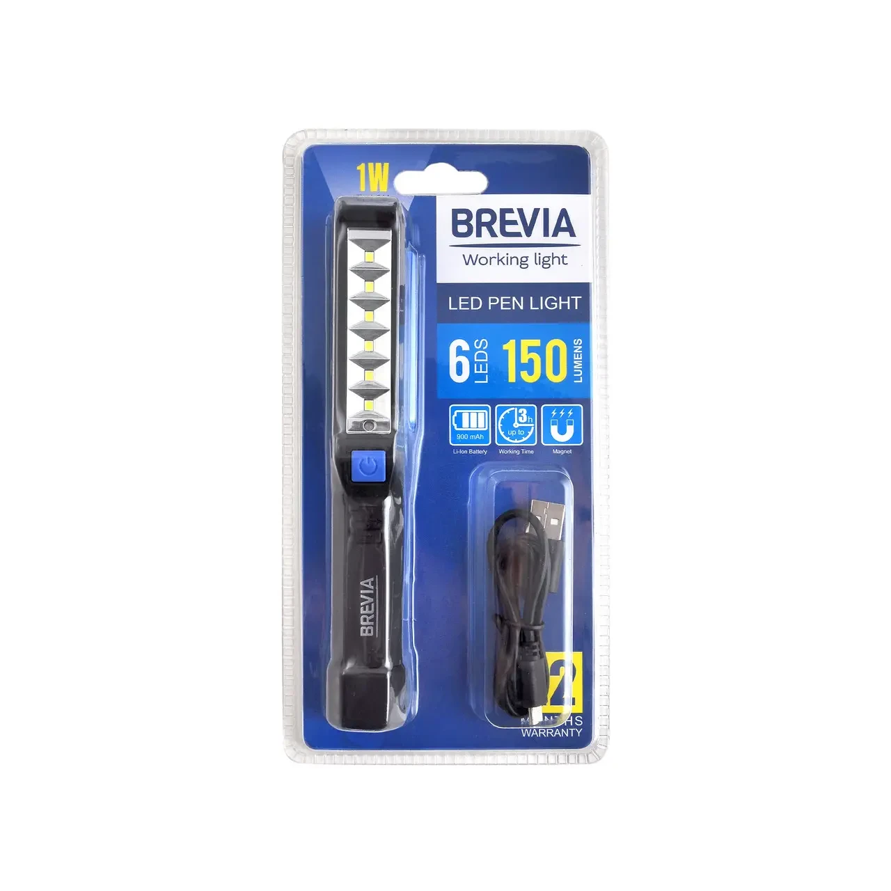 Лампа інспекційна Brevia LED Light Pen 6SMD + 1W LED 150 lm 900 mAh microUSB (TO00458) - фото 5