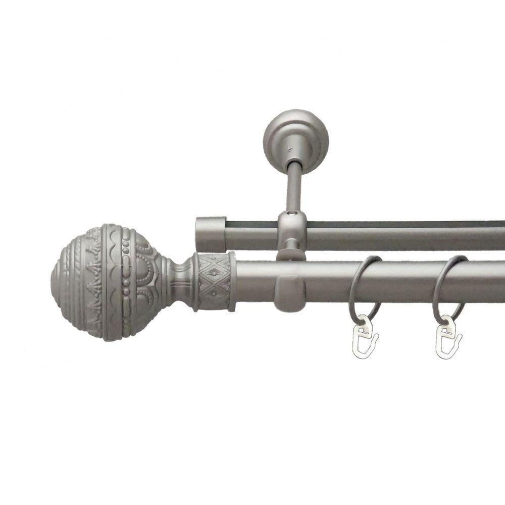 Карниз для штор Orvit Арабеска двухрядный гладкий 200 см Сатин (6452703)