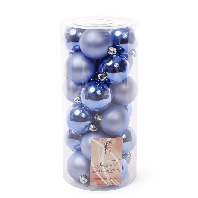 Набор пластиковых новогодних шаров Flora 24 шт. D-6 см (12478)