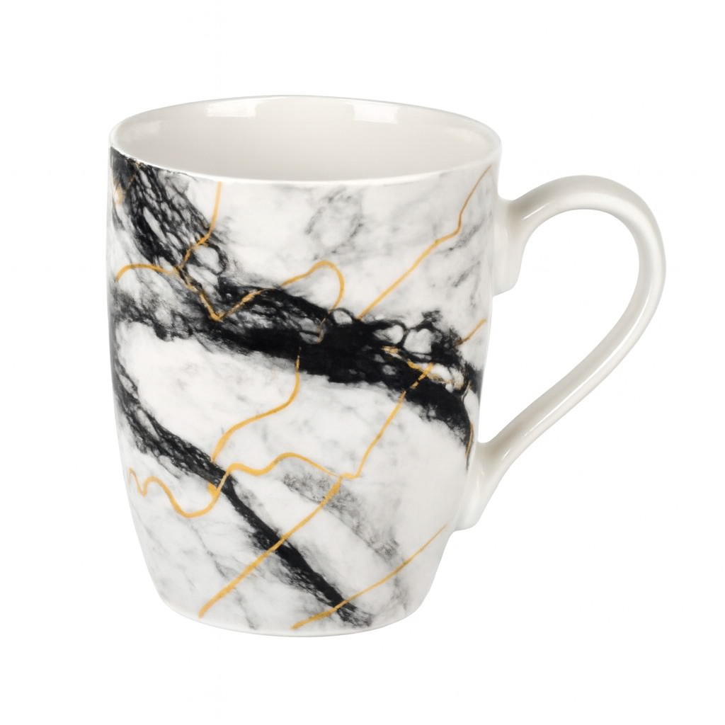 Чашка Marble R10335-1 350 мл Белый с черным/Золотой (31152958)