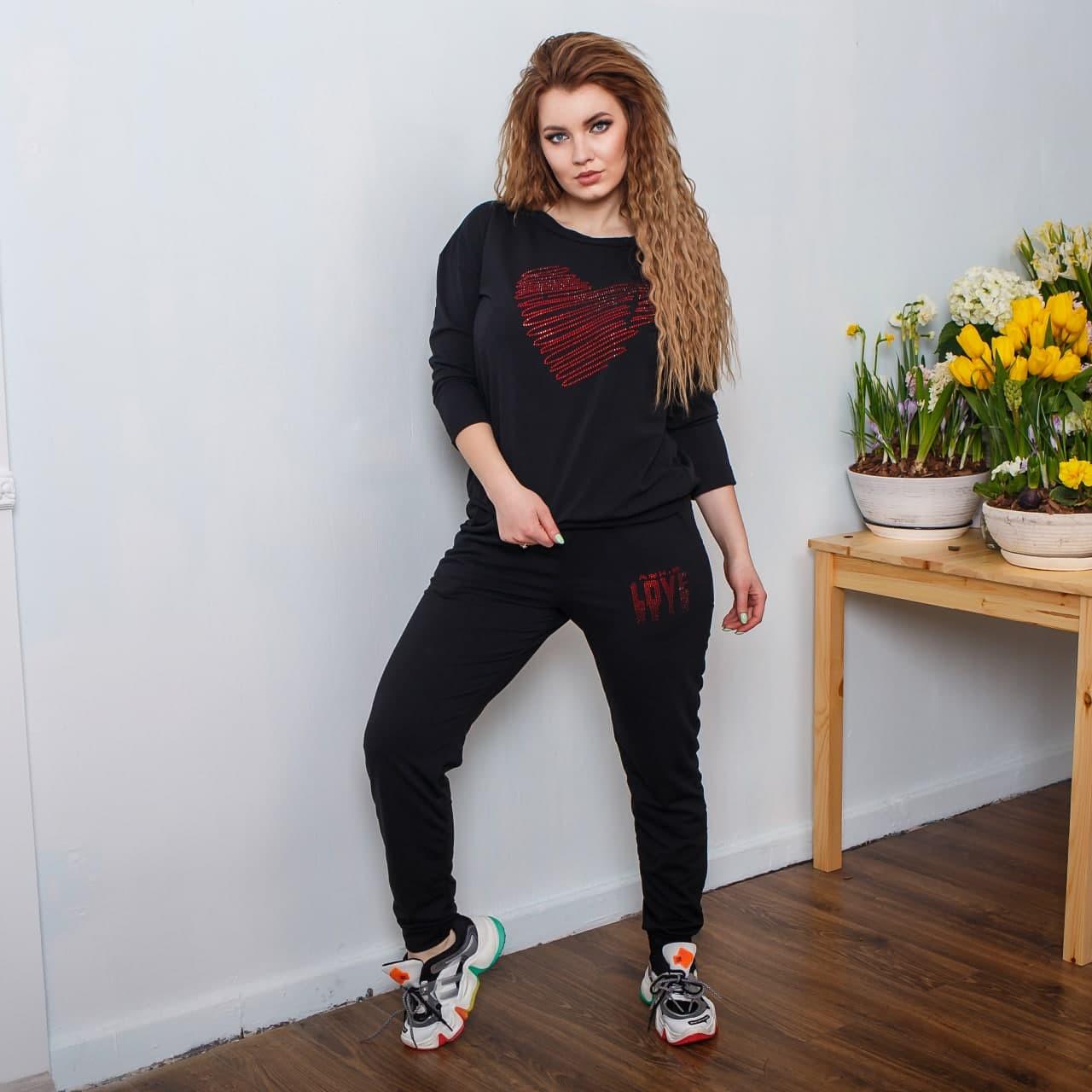 Костюм женский Fashions Love р. 50-52 Черный (№81-11-бр-мас)