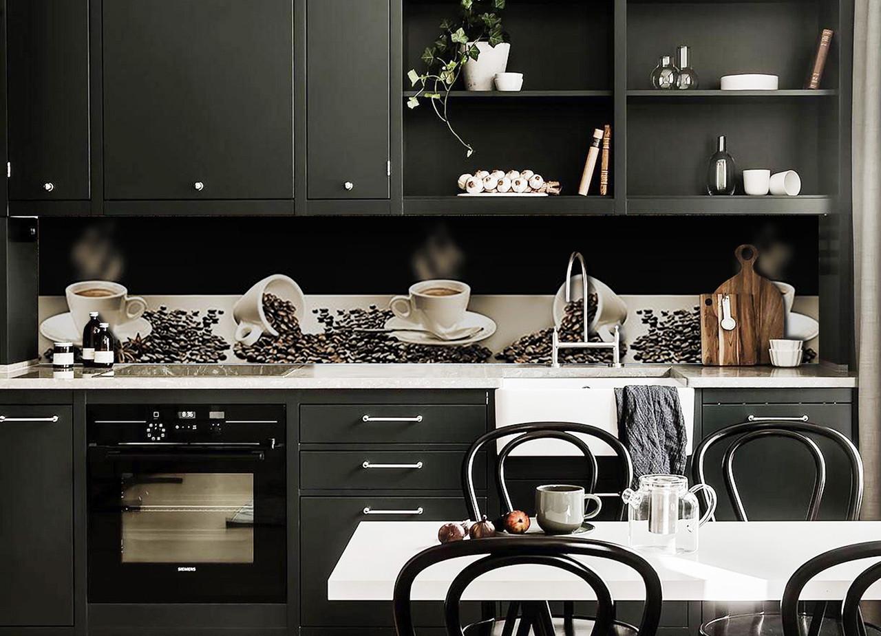 Кухонный фартук Горячий кофе из самоклеющейся виниловой пленки 65х250 см Бежевый Кухонный фартук Горячий кофе из самоклеющейся виниловой пленки 65х250 см Бежевый