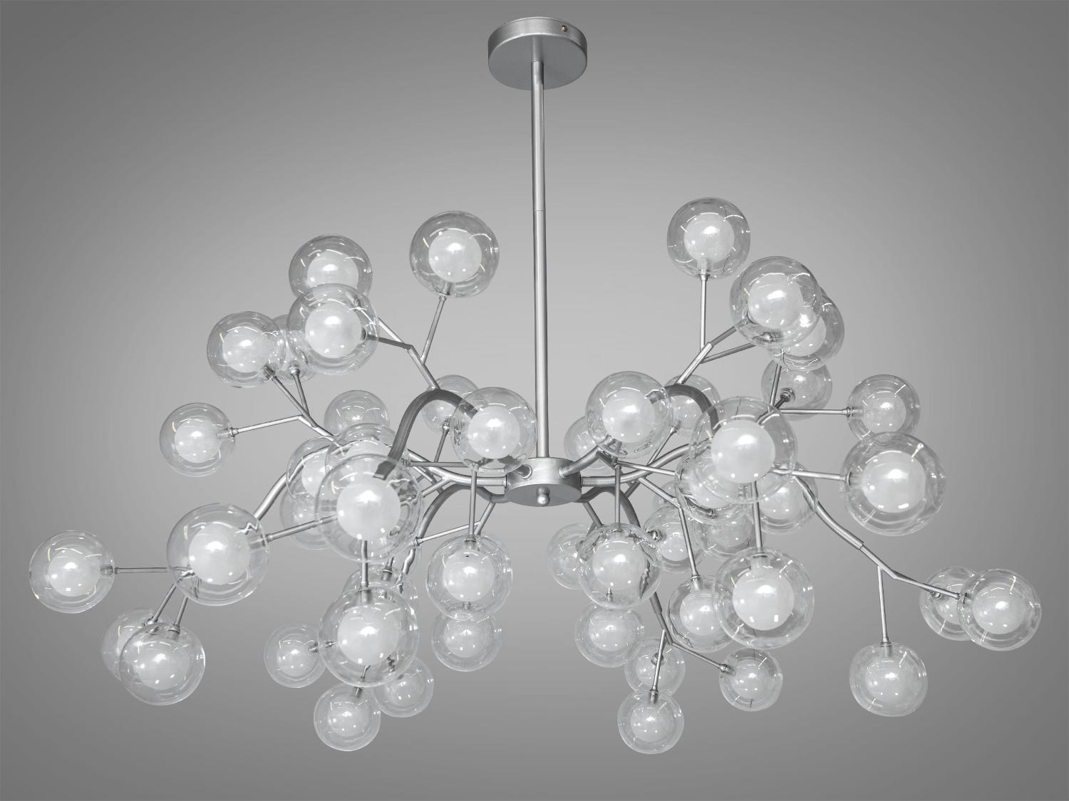 Люстра подвесная Светлячок 54 ламп Хром сатин (886-54B SL ) - фото 1 Люстра подвесная Светлячок 54 ламп Хром сатин (886-54B SL ) - фото 1