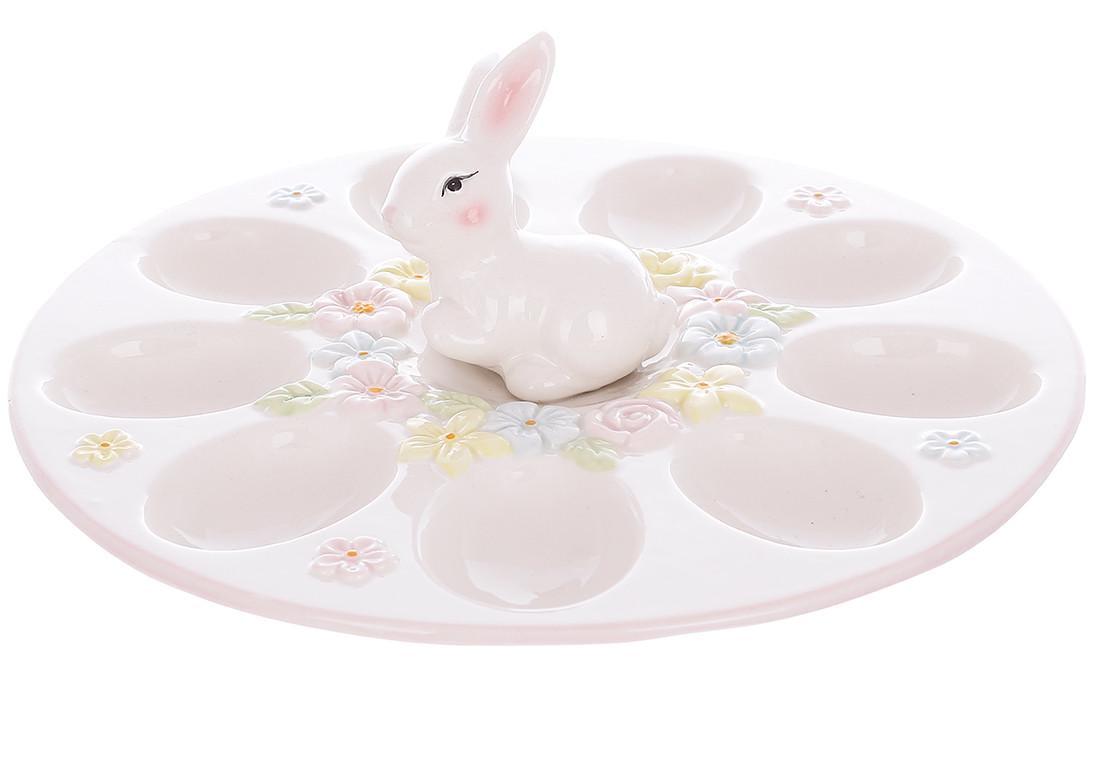 Подставка для яиц BonaDi Зайчик керамическая 9 шт. 24 см (928-027)
