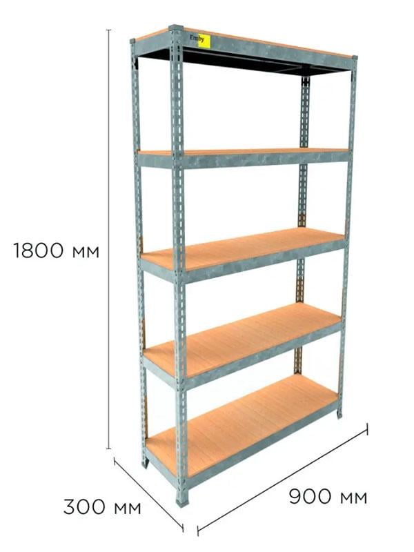 Стелаж металевий поличний MRL-1800 з 5 полицями з навантаженням 500 кг 900x300 мм Оцинкований - фото 2