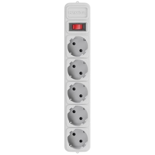 Сетевой фильтр Maxxter SPM5-G-6G, 5 розеток, 1.8м, 10А с выключателем, White