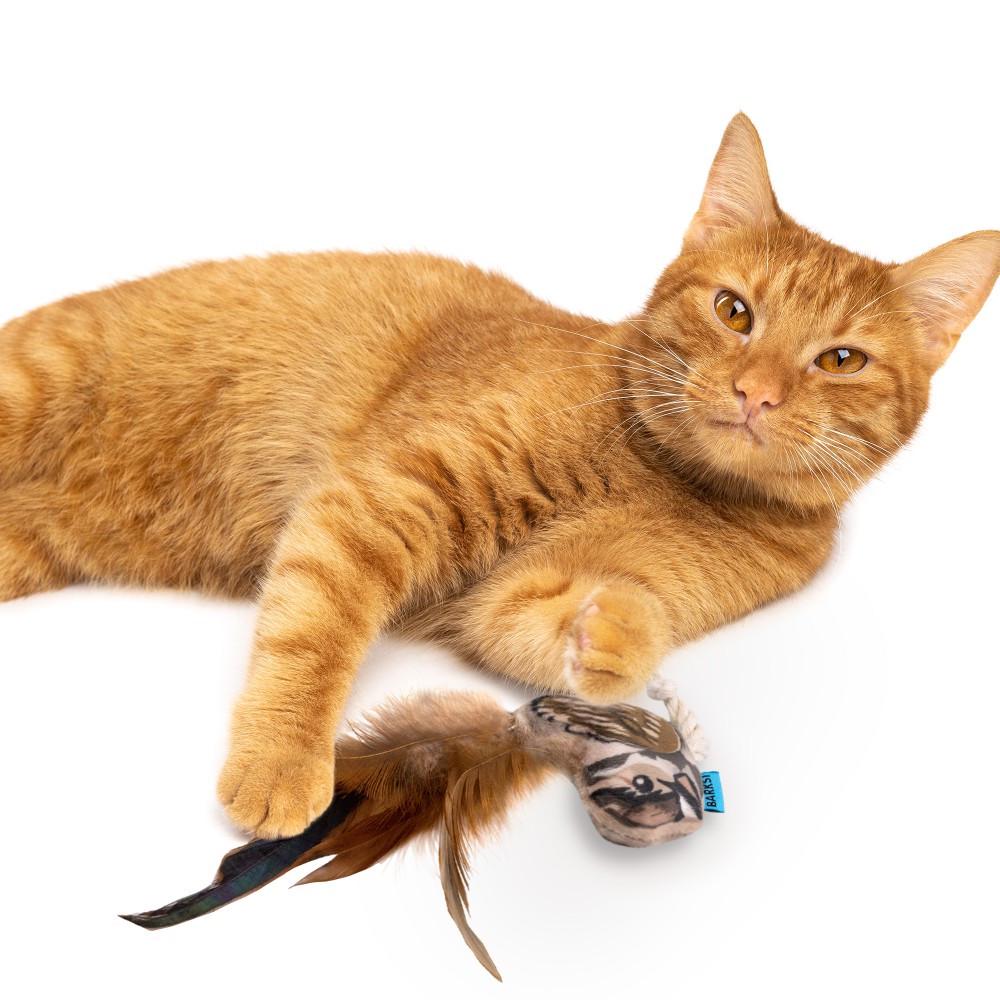 Іграшка для котів Barksi Горобець з дзвіночком та пір'ям - фото 4 Іграшка для котів Barksi Горобець з дзвіночком та пір'ям - фото 4