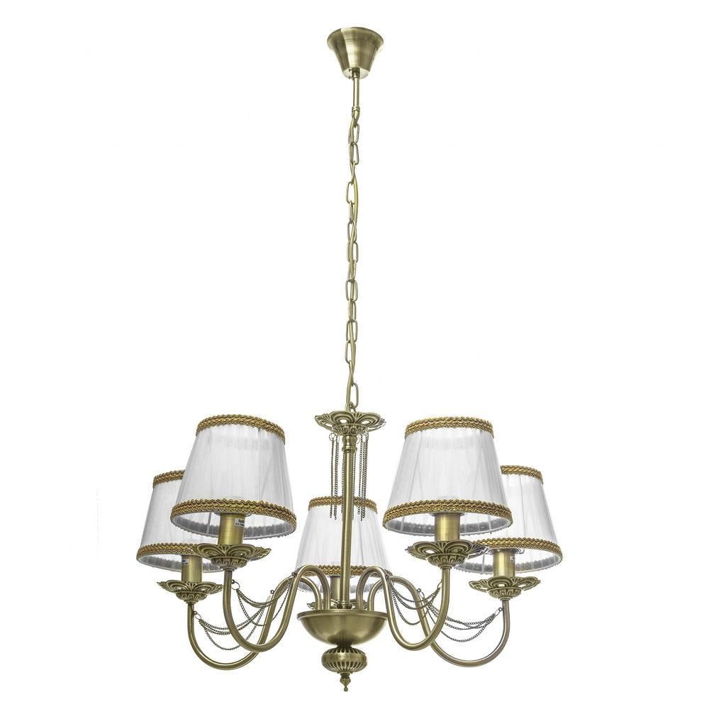 Люстра подвесная прованс с абажуром Brille BKL-662S/5 E14 AB