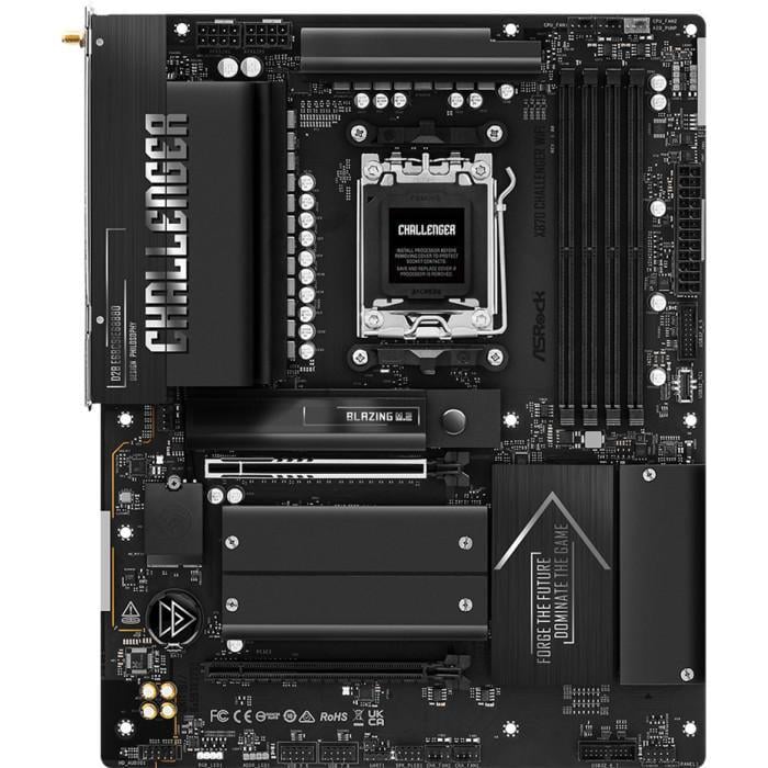 Материнская плата ASRock X870 CHALLENGER Wi-Fi ATX sAM5 AMD X870 4xDDR5 4xM.2 2xSATA HDMI 2xUSB4 2.5GbE Black