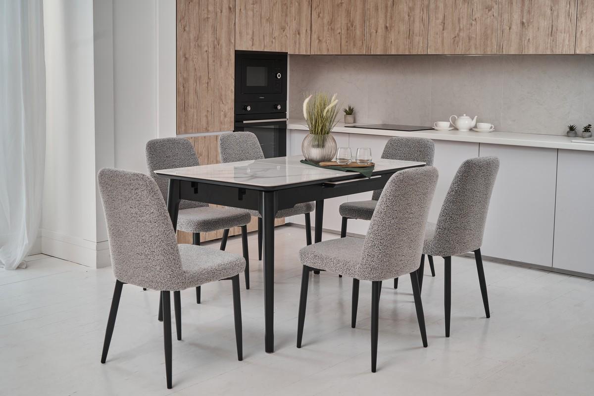 Стол обеденный раздвижной Vetro Mebel 1400-1800x800x760 мм Касса вайт/Черный(TМ-89) - фото 9 Стол обеденный раздвижной Vetro Mebel 1400-1800x800x760 мм Касса вайт/Черный(TМ-89) - фото 9