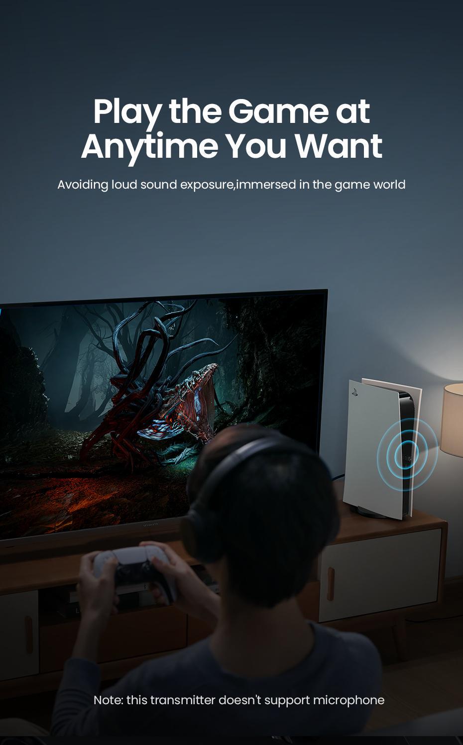 Адаптер UGREEN Bluetooth 5.0 передавач USB для PS4/4 Pro/5/Nintedo Switch/PlayStation Чорний (10928) - фото 7