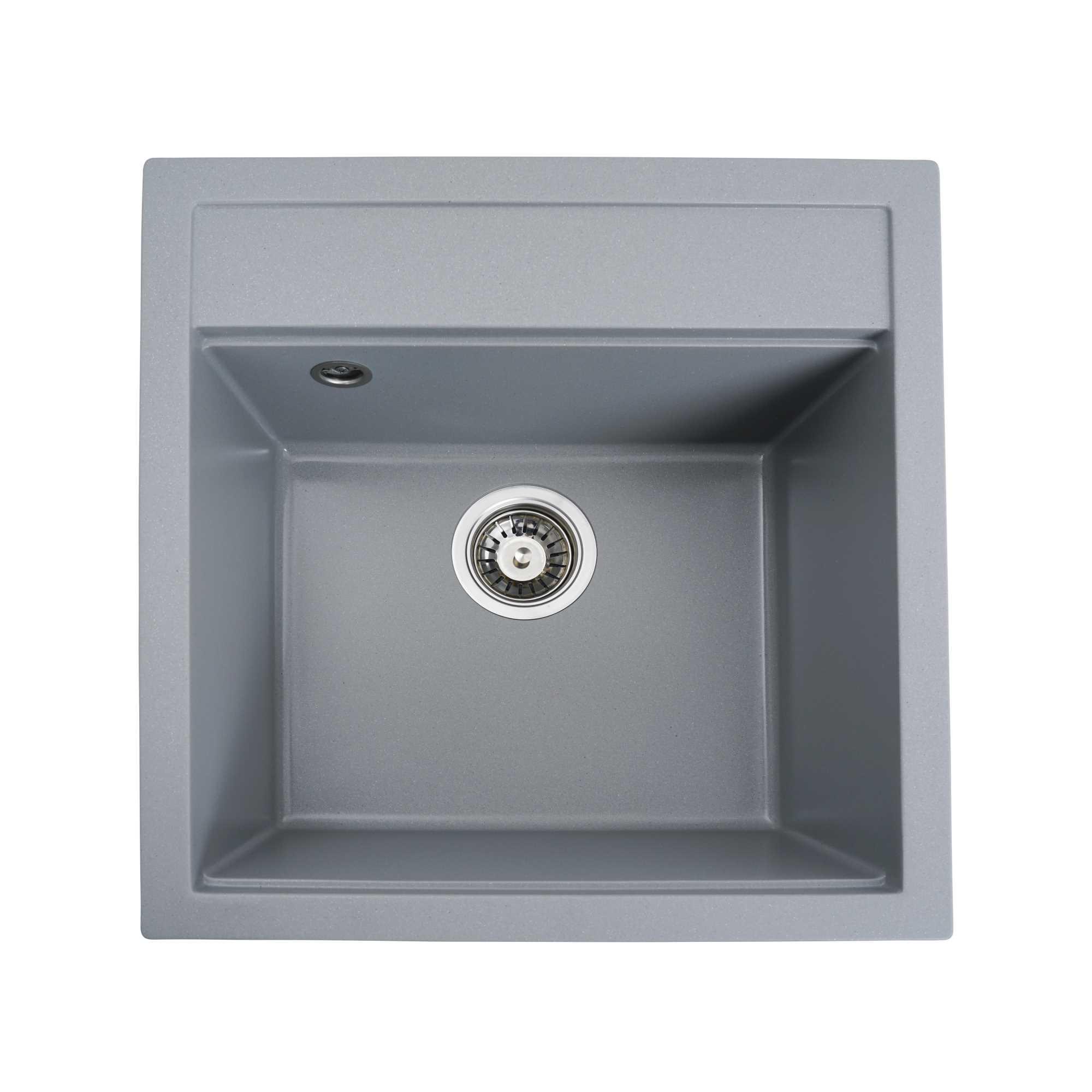 Мийка гранітна для кухні Platinum 5149 FIESTA матова Сірий металік - фото 1 Мийка гранітна для кухні Platinum 5149 FIESTA матова Сірий металік - фото 1