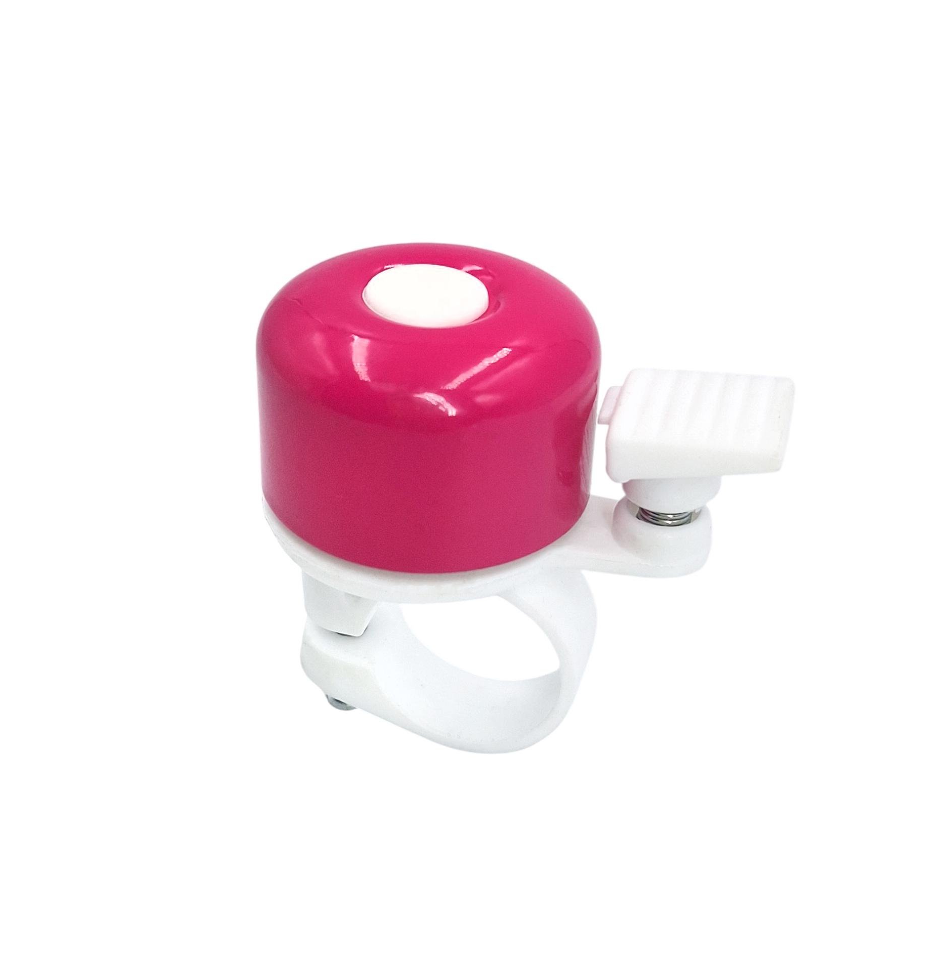 Велосипедный звонок механический Белый с малиновым (G0001904)