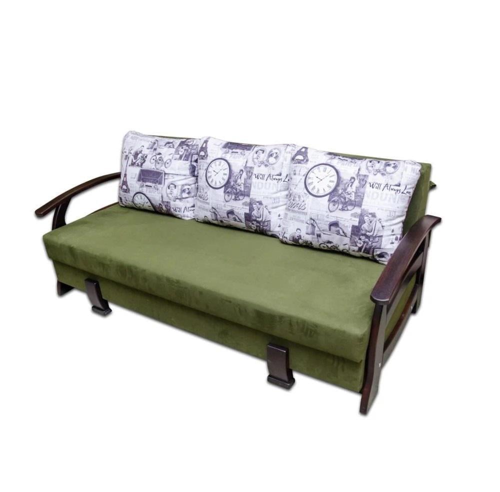 Диван раскладной Lectus Марсель Боннель ортопедический с пружинным блоком металл/дерево/ДСП/текстиль Зеленый