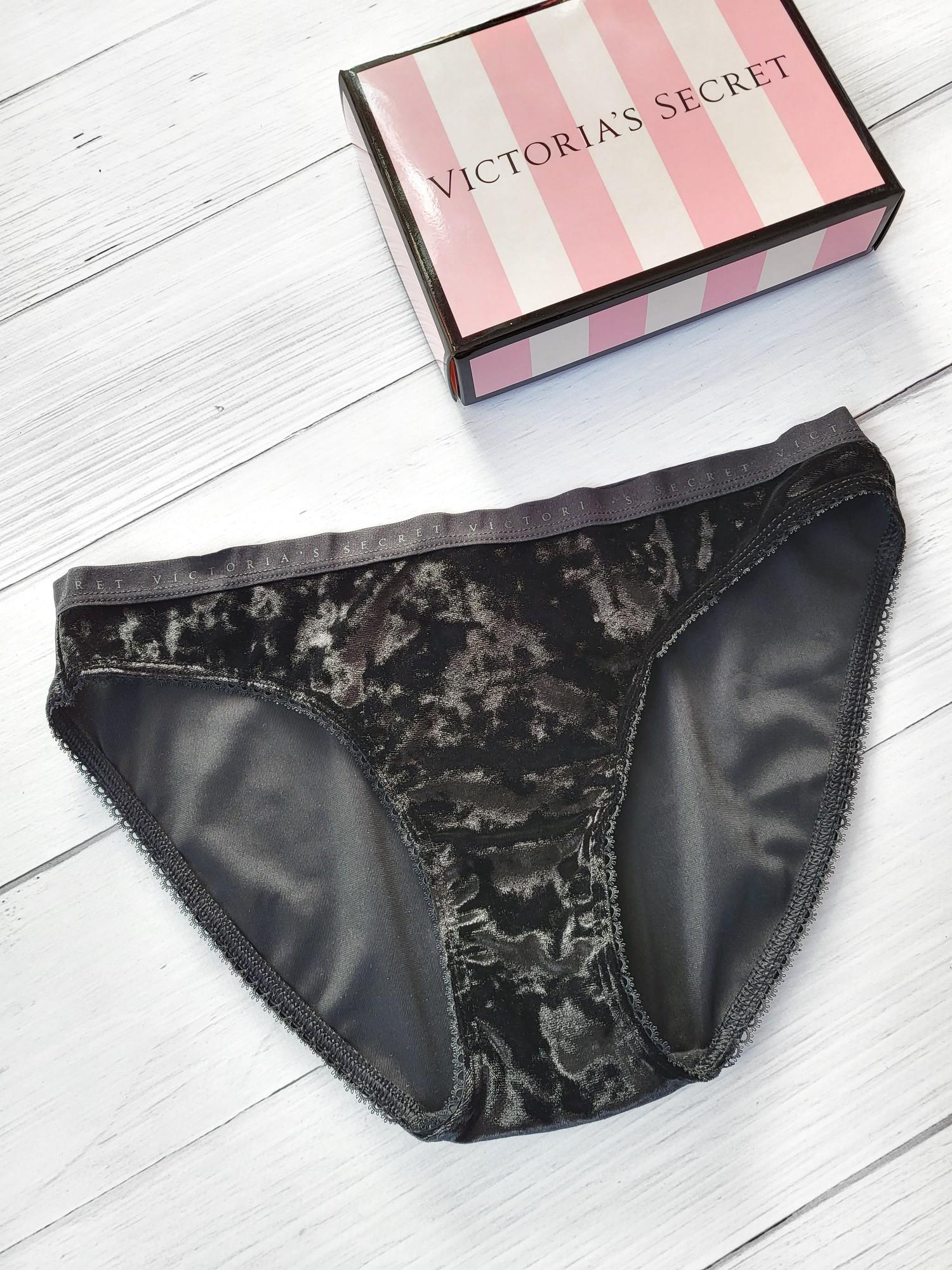 Жіночі трусики Victoria's Secret black velvet bikini panty А-505 M Чорний (55147696) - фото 5